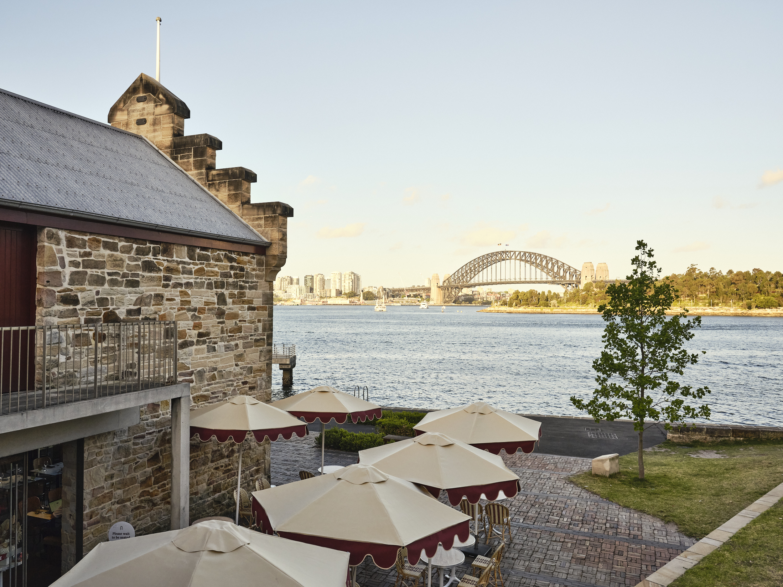 The Fenwick exterior terrace overlooking Sydney Harbour